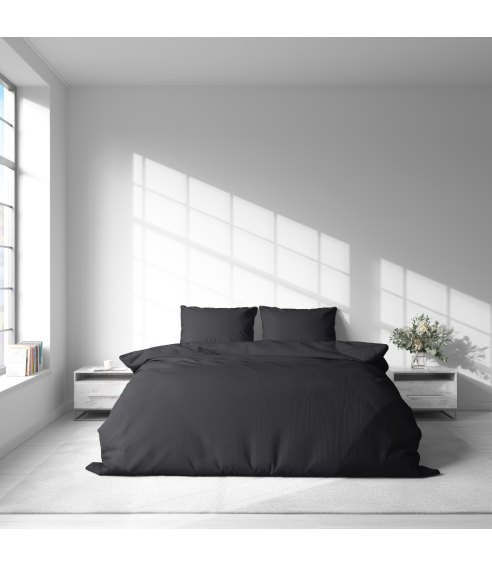 Premium satīna gultas veļas komplekts „Graphite Satin“. Satīna gultas veļa