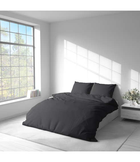Premium satīna gultas veļas komplekts „Graphite Satin“. Satīna gultas veļa