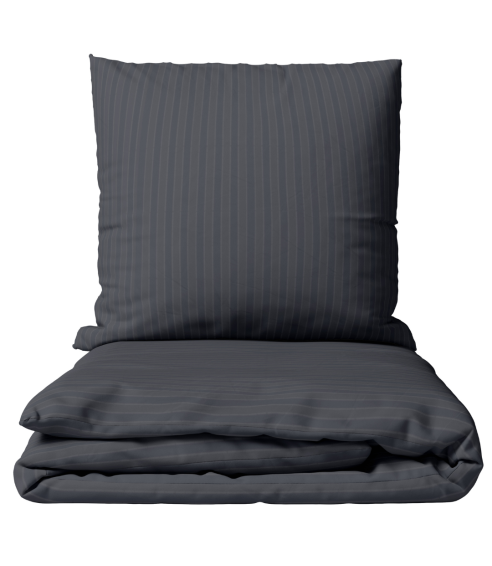 Premium satīna gultas veļas komplekts „Graphite Stripe Satin“. Satīna gultas veļa