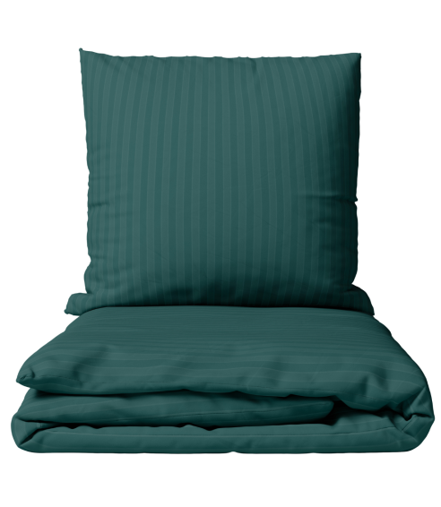 Premium satīna gultas veļas komplekts „Green Stripe Satin“. Satīna gultas veļa