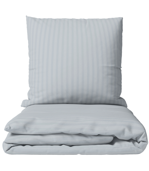 Premium satīna gultas veļas komplekts „Light Gray Stripe Satin“. Satīna gultas veļa