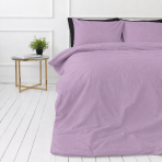 Premium satīns „Lilac Sateen“. Vienkrāsaina gultas veļa, 140x200 cm, 200x200 cm, 200x220 cm. Pasteļkrāsas ceriņviolets gultas veļas komplekts ar minimālistisku dizainu.