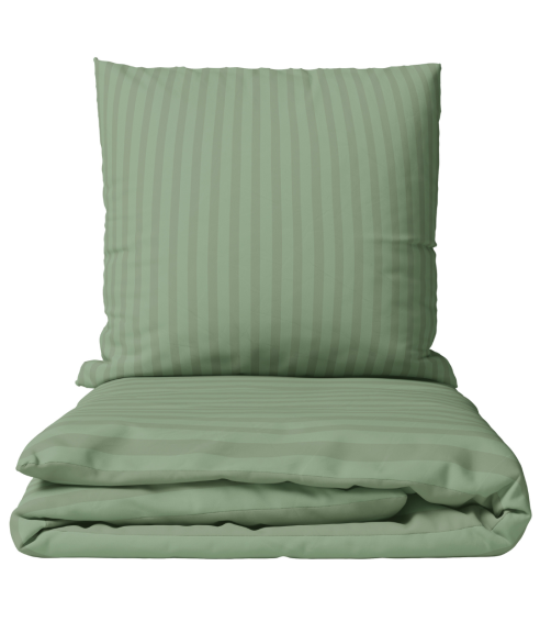 Premium satīns „Pistachio Stripe Sateen“. Satīna gultas veļa