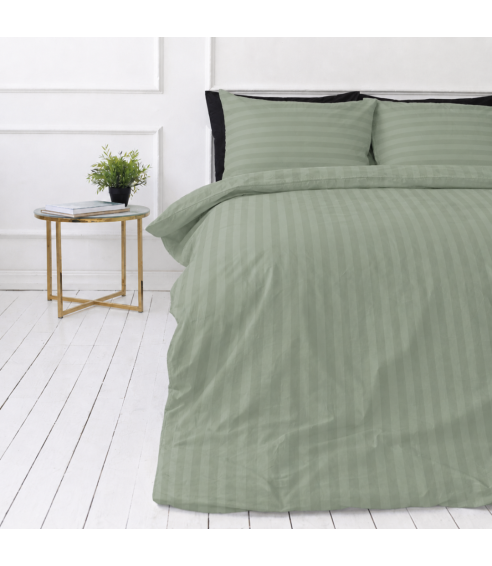 Premium satīns „Pistachio Stripe Sateen“. Satīna gultas veļa