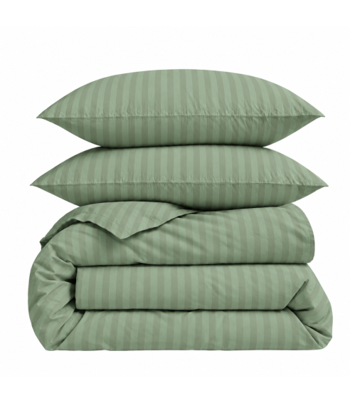 Premium satīns „Pistachio Stripe Sateen“. Satīna gultas veļa