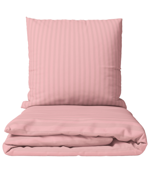 Premium satīns „Seashell Pink Stripe Sateen“. Satīna gultas veļa