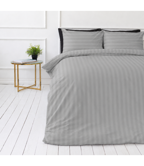 Premium satīns „Silver Stripe Sateen“. Satīna gultas veļa