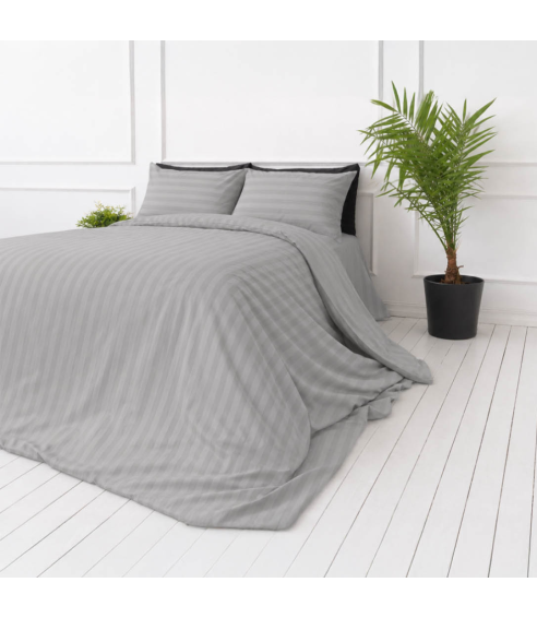 Premium satīns „Silver Stripe Sateen“. Satīna gultas veļa
