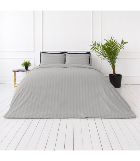 Premium satīns „Silver Stripe Sateen“. Satīna gultas veļa