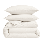 Premium satīns „Snow White sateen“. Mako satīna gultas veļa, 140x200 cm, 150x200 cm, 160x200 cm, 180x200 cm, 200x200 cm, 200x220 cm, 220x240 cm. Vienkrāsains gultas veļas komplekts krēmbaltā krāsā.