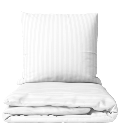 Premium satīns „White Stripe Sateen“. Satīna gultas veļa