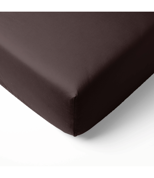 Satīna palags ar gumiju „Brown Sateen“. Palags ar gumiju 90x200