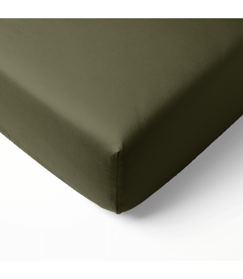 Satīna palags ar gumiju „Moss Green Sateen“. Palags ar gumiju 90x200