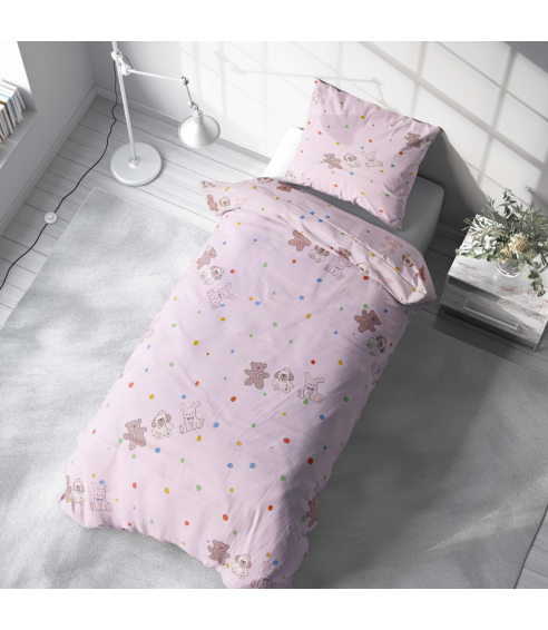 Satīna gultas veļa „Dreamy Dots“. Satīna gultas veļa