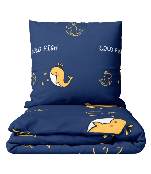Satīna gultas veļa „Gold Fish“. Satīna gultas veļa