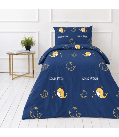 Satīna gultas veļa „Gold Fish“. Satīna gultas veļa