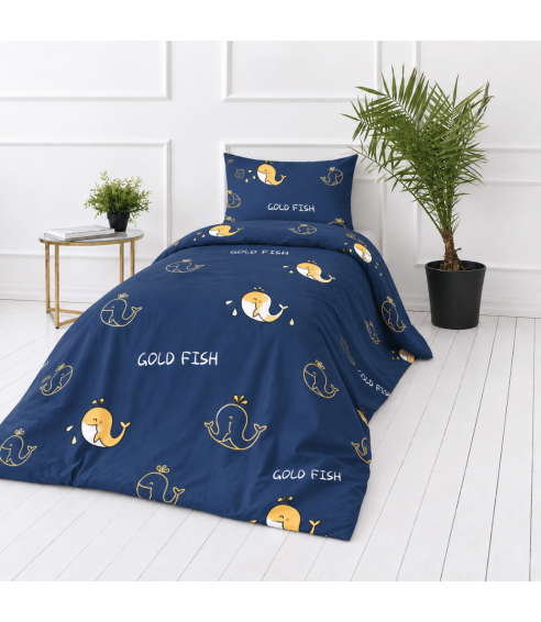 Satīna gultas veļa „Gold Fish“. Satīna gultas veļa