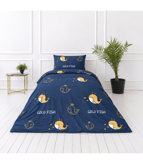 Satīna gultas veļa „Gold Fish“. Satīna gultas veļa