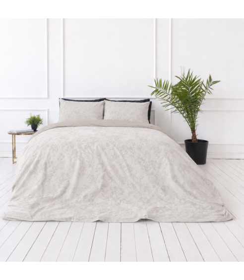 Satīna gultas veļa „Sand Damask“. Satīna gultas veļa