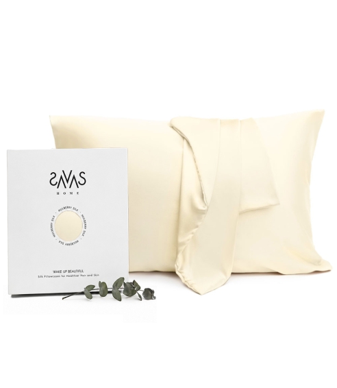 Zīda spilvendrāna „Cream“. Zīda spilvendrāna