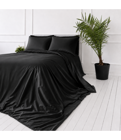 Zīda gultas veļas komplekts „Onyx Silk“. Gultas veļas komplekti 200x220