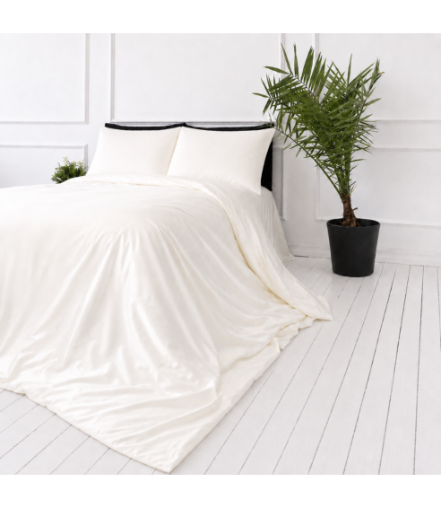 Zīda gultas veļas komplekts „Pearl White Silk“. Gultas veļas komplekti 200x220
