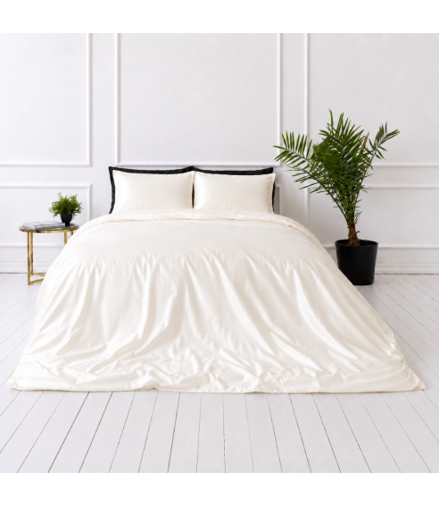 Zīda gultas veļas komplekts „Pearl White Silk“. Gultas veļas komplekti 200x220