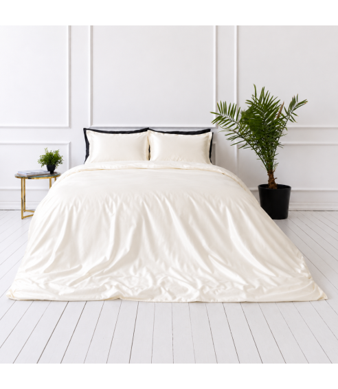 Zīda gultas veļas komplekts „Pearl White Silk“. Gultas veļas komplekti 200x220