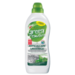 Veļas mašīnu tīrītājs „Green emotion Mint Washing machine cleaner“. Tīrītāji. Green emotion veļas mašīnas tīrītājs uz veļasmašīnas ar zaļu pudeli – ekoloģisks veļas mašīnas tīrītājs
