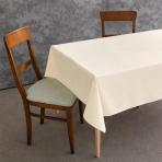 Galdauts „Cream Calm Tablecloth“. Kokvilna galdauti, 140x200 cm, 140x240cm, 140x300 cm. Gaiši krēmkrāsas vienkrāsaina galdauts bez raksta