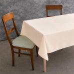 Galdauts „Peach Calm Tablecloth“. Kokvilna galdauti, 140x200 cm, 140x240cm, 140x300 cm. Gaiši persiku krāsas vienkrāsaina galdauts bez raksta