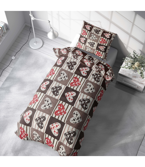 Zīdaiņu gultas veļa „Brown love tiles“. Zīdaiņu gultas veļa