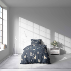 Gultas veļas komplekts „Dreambound Cubs“. Rakstaina gultas veļa, 100x140 cm, 140x200 cm, 150x200 cm, 160x200 cm. Bērnu gultas veļa ar mīļiem lāčiem un augiem