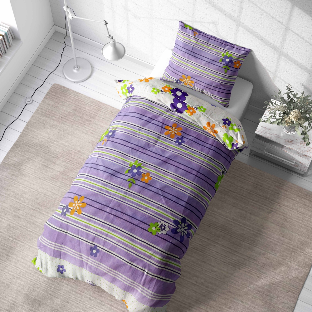 Bērnu gultas veļas komplekts „Flower Power“. Bērnu gultas veļa, 140x200 cm
