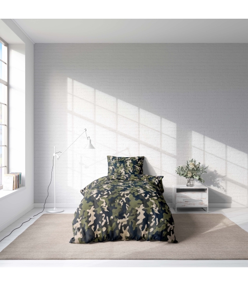 Vienvietīgas gultas veļas komplekti "Camouflage". Gultas veļas komplekti 140x200