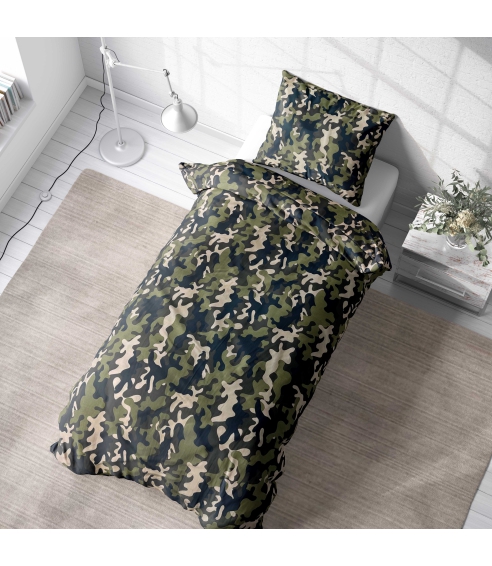 Vienvietīgas gultas veļas komplekti "Camouflage". Gultas veļas komplekti 140x200