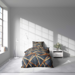 Vienvietīgas gultas veļas komplekti "Zafirion". Pelēka gultasveļa, 140x200 cm, 150x200 cm, 160x200 cm. Antracīta toņa gultas veļas komplekts ar abstraktu līniju dizainu.