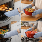 Virtuves cimds „Calm glove“. Virtuves cimdi. Vienkrāsains gaiši zils kokvilnas cepeškrāsns cimds