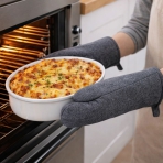 Virtuves cimds „Harbor Grid glove“. Virtuves cimdi. Vienkrāsains tumši pelēks kokvilnas cepeškrāsns cimds