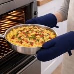 Virtuves cimds „Sky Loom glove“. Virtuves cimdi. Vienkrāsains tumši zils kokvilnas cepeškrāsns cimds