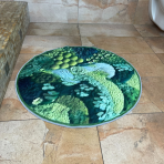 Vannas paklājs "Circle Gouache". Vannas istabas paklājiņi, 80x80 cm. Dabas iedvesmots vannas paklājs ar sūnām līdzīgu zaļumu, botānisks prieks.