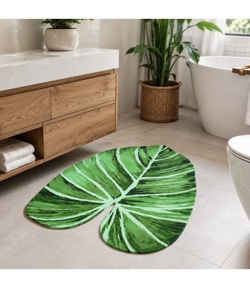 Vannas paklājs "Leaf mat". Vannas istabas paklājiņi