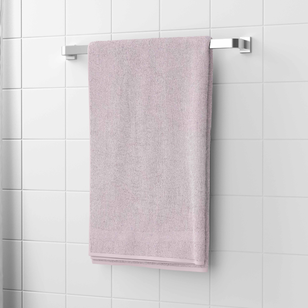 Vannas dvielis „Blush Economic Towel“. Dvieļi, 60x35 cm, 100x45 cm. Gaiši rozā dvielis bez rakstiem, vienā dizainā