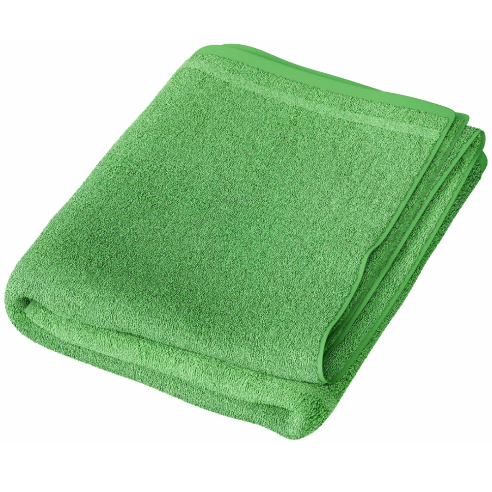 Vannas dvielis „Green Economic Towel“. Dvieļi, 60x35 cm, 100x45 cm. Zaļš dvielis vienmērīgā, svaigā zaļā tonī