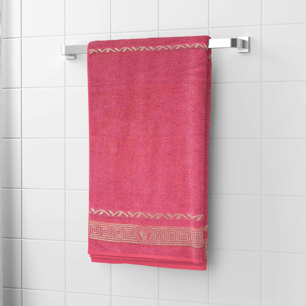 Vannas dvielis „Red olympian“. Dvieļi, 50x100 cm, 70x140 cm. Elegants rozā dvielis, kas rada mājīgu atmosfēru vannas istabā Vannas dvielis „Red olympian“. Dvieļi, 50x100 cm, 70x140 cm. Elegants rozā dvielis, kas rada mājīgu atmosfēru vannas istabā