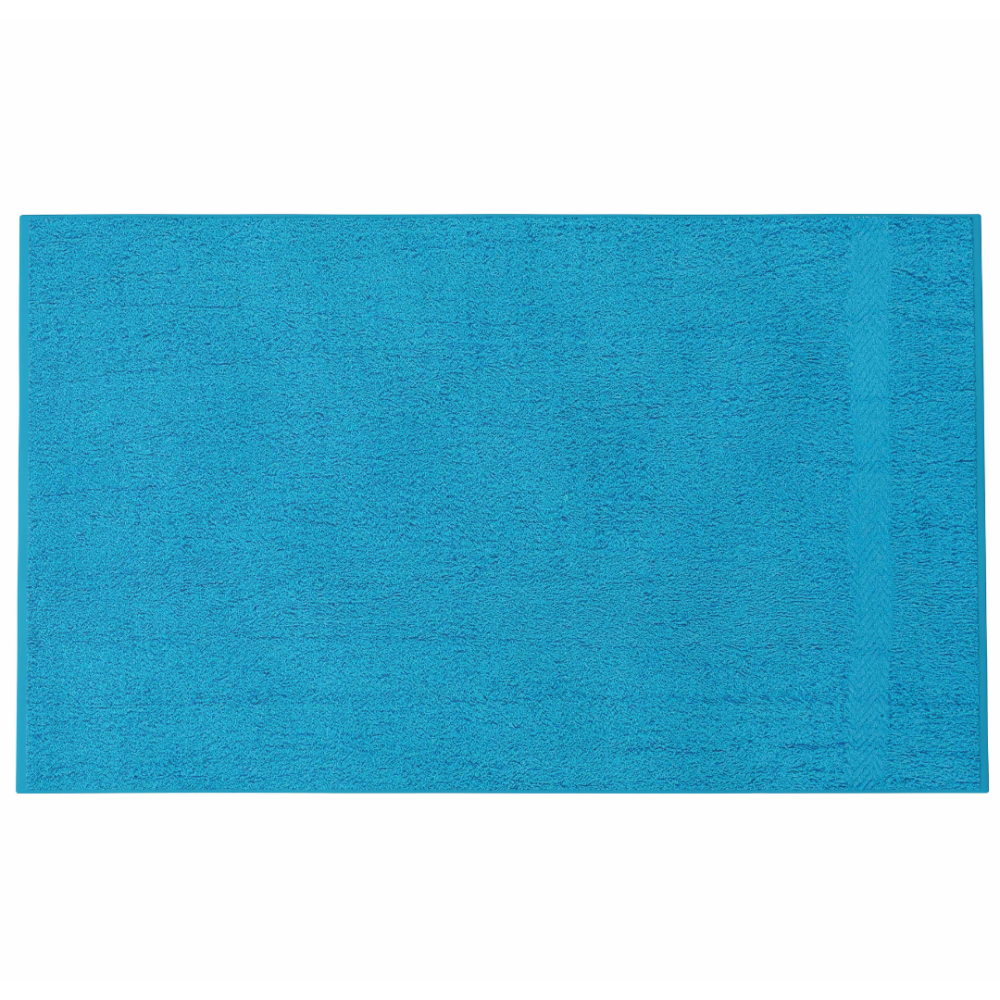 Vannas dvielis „Turquoise Economic Towel“. Dvieļi, 60x35 cm, 100x45 cm. Tirkīza dvielis pakarināts vannas istabas sienā, piešķir svaigumu