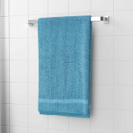 Vannas dvielis „Waterloo Economic Towel“. Dvieļi, 60x35 cm, 100x45 cm. Viegli zils dvielis ar nedaudz biezāku joslu apakšā
