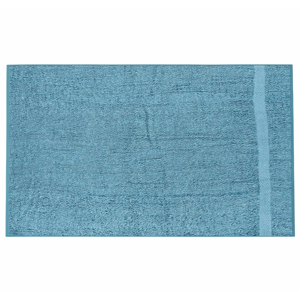 Vannas dvielis „Waterloo Economic Towel“. Dvieļi, 60x35 cm, 100x45 cm. Viegli zils dvielis modernā vannas interjerā